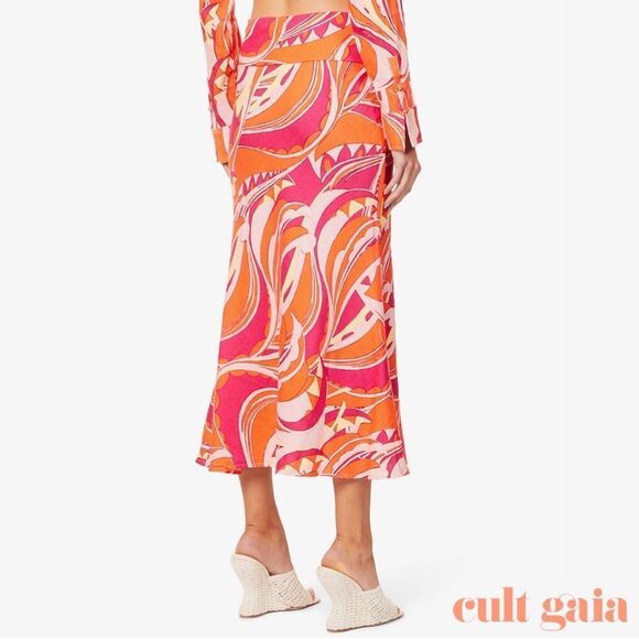 CULT GAIA **NWT** Laith Midi Skirt in Persian Paisley Rose - Fuchsia - Picture 9 of 14